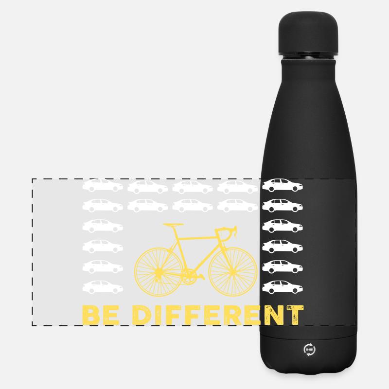 be different Auto Fahrrad Bike anders einzigartig - Matte Panorama Isolierflasche 500 ml - Schwarz