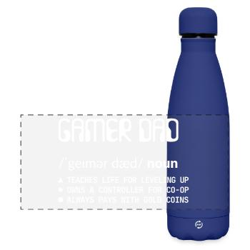 Gamer Dad - Konsolen Papa Weiss - Matte Panorama Isolierflasche 500 ml - Dunkelblau  - Vorne