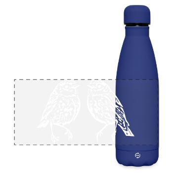 weiße Vögel Vogel weiß Geschenk Ornithologen - Matte Panorama Isolierflasche 500 ml - Dunkelblau  - Vorne