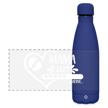Maman 2027 chargeant Cœur Fille Garçon Pieds de bébé - Gourde isotherme panoramique mate 500 ml - bleu foncé  - Devant