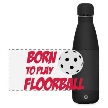 Born To Play Floorball - Matte Panoramic Thermal Bottle 500 ml - black - Front