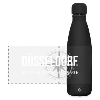 Koordinaten Düsseldorf - Matte Panorama Isolierflasche 500 ml - Schwarz - Vorne