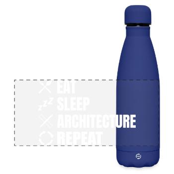 Eat Sleep Architecture Repeat - Matte Panoramic Thermal Bottle 500 ml - dark blue  - Front