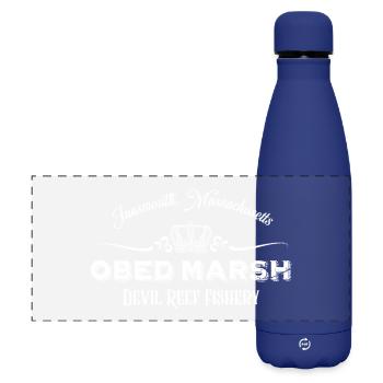 OBED MARSH Fischerei-Logo - Innsmouth - Matte Panorama Isolierflasche 500 ml - Dunkelblau  - Vorne