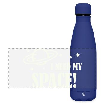 J’ai besoin de mon espace ! - Gourde isotherme panoramique mate 500 ml - bleu foncé  - Devant