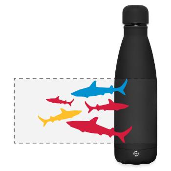 poissons - Gourde isotherme panoramique mate 500 ml - noir - Devant
