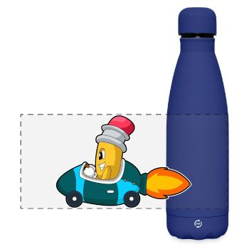 Bleistift Auto - Matte Panorama Isolierflasche 500 ml - Dunkelblau  - Vorne