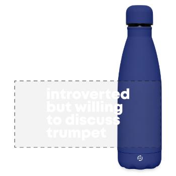 Trompete - Matte Panorama Isolierflasche 500 ml - Dunkelblau  - Vorne