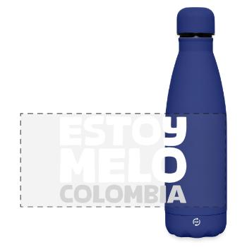 ESTOY-MELO-blanco - Gourde isotherme panoramique mate 500 ml - bleu foncé  - Devant