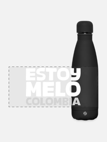 ESTOY-MELO-blanco - Matte Panorama Isolierflasche 500 ml - Schwarz