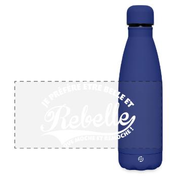 Belle et Rebelle - Gourde isotherme panoramique mate 500 ml - bleu foncé  - Devant