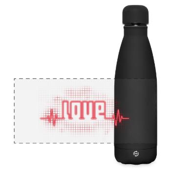 Liebe - Matte Panorama Isolierflasche 500 ml - Schwarz - Vorne