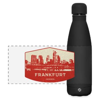 Badge rouge de la Skyline de Francfort - Gourde isotherme panoramique mate 500 ml - noir - Devant
