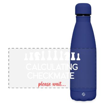 Schach - Schachmatt berechnen. Bitte warten... - Matte Panorama Isolierflasche 500 ml - Dunkelblau  - Vorne
