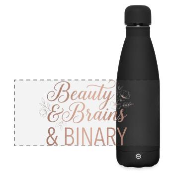 Beauté & Intelligence & Binaire – Design Floral Tech - Gourde isotherme panoramique mate 500 ml - noir - Devant
