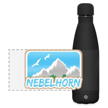 Berg Nebelhorn - Matte Panorama Isolierflasche 500 ml - Schwarz - Vorne