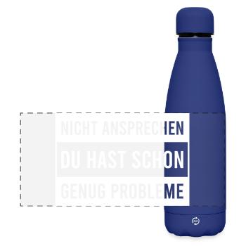 Ne parlez pas avec vous, vous avez déjà assez de problèmes - Gourde isotherme panoramique mate 500 ml - bleu foncé  - Devant