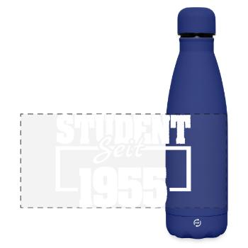 1955 - Gourde isotherme panoramique mate 500 ml - bleu foncé  - Devant