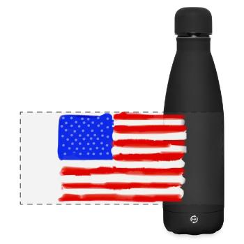 Painted American Flag - Matte Panoramic Thermal Bottle 500 ml - black - Front