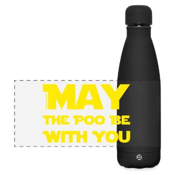 Möge der Poo.. - Matte Panorama Isolierflasche 500 ml - Schwarz - Vorne