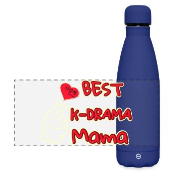 Meilleure maman best kdrama mama - Gourde isotherme panoramique mate 500 ml - bleu foncé  - Devant