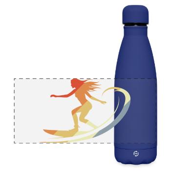 Vintage Surferin - Matte Panorama Isolierflasche 500 ml - Dunkelblau  - Vorne