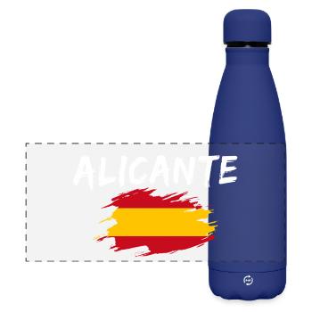 Alicante, Espagne - Gourde isotherme panoramique mate 500 ml - bleu foncé  - Devant