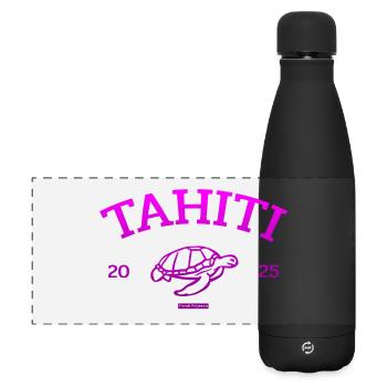 Tahiti - Tortue - Polynésie française - Schildkröte - Gourde isotherme panoramique mate 500 ml - noir - Devant