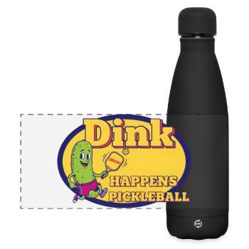 Pickleball Dink Happen, drôle d’amour du pickleball - Gourde isotherme panoramique mate 500 ml - noir - Devant