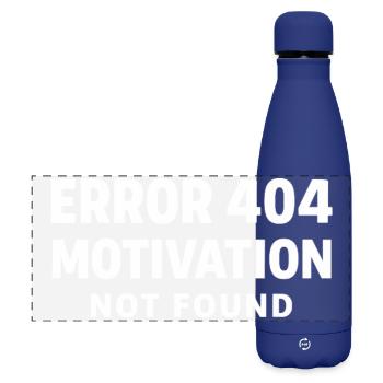 Error 404 Motivation not found Lustiger Spruch - Matte Panorama Isolierflasche 500 ml - Dunkelblau  - Vorne