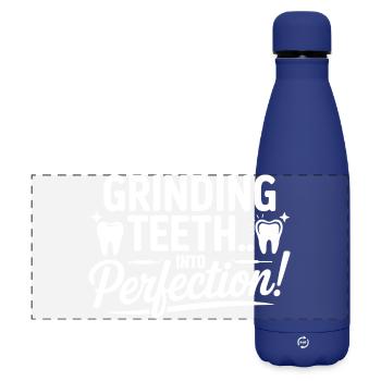 Grincer des dents dans la perfection Dental Lab Tech - Gourde isotherme panoramique mate 500 ml - bleu foncé  - Devant