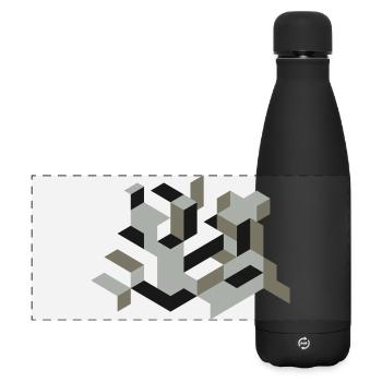 Perspective Construction Cube Dyeing Yourself Labyrinth 3D - Matte Panoramic Thermal Bottle 500 ml - black - Front