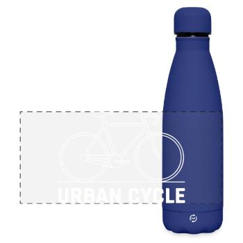 Cycle urbain, Line Art - Gourde isotherme panoramique mate 500 ml - bleu foncé  - Devant