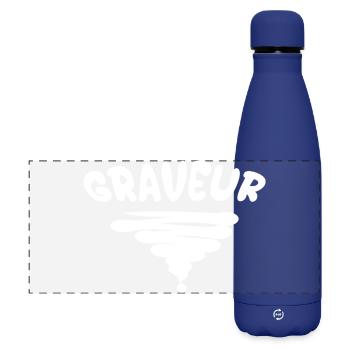 Engraver Swirl Emblem - Matte Panoramic Thermal Bottle 500 ml - dark blue  - Front