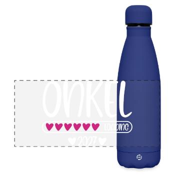 Oncle 2027 chargeant avec barre de chargement en cœur - Gourde isotherme panoramique mate 500 ml - bleu foncé  - Devant