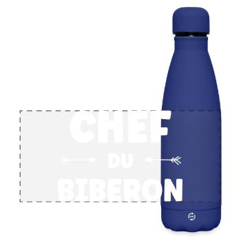 Chef du Biberon - Humour Parentale - Gourde isotherme panoramique mate 500 ml - bleu foncé  - Devant