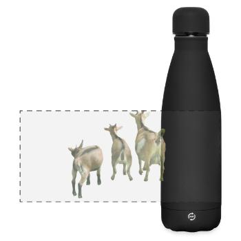 Chèvres de ferme - Gourde isotherme panoramique mate 500 ml - noir - Devant