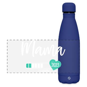 Mama Loading 2023 Herz Baby Junge Werdende Mama - Matte Panorama Isolierflasche 500 ml - Dunkelblau  - Vorne