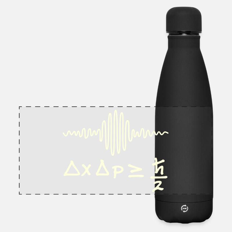 Quantum waves and uncertainty - Matte Panoramic Thermal Bottle 500 ml - black