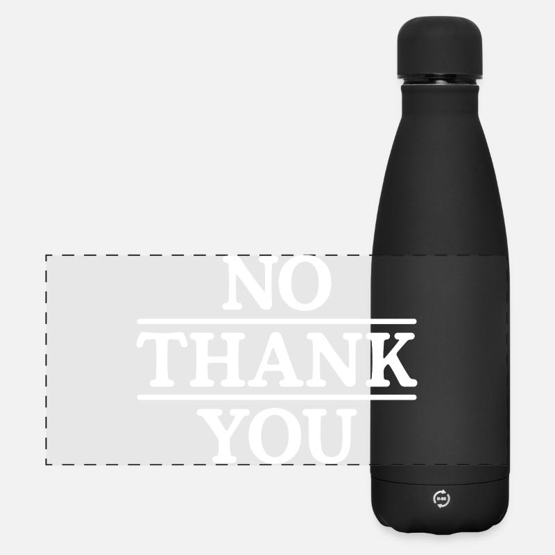 No Thank You - Matte Panorama Isolierflasche 500 ml - Schwarz