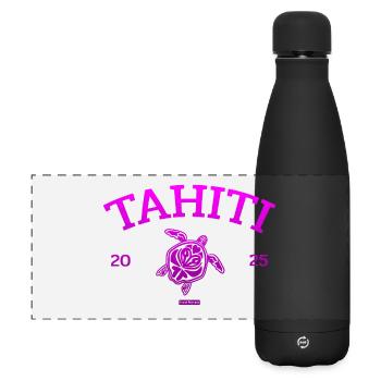 Tahiti - Tortue - Polynésie française - Schildkröte - Gourde isotherme panoramique mate 500 ml - noir - Devant