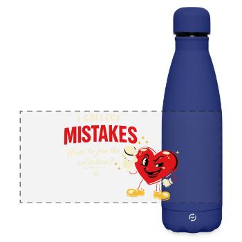 I Collect Mistakes – Vintage Comic Pick-Up Line - Matte Panoramic Thermal Bottle 500 ml - dark blue  - Front