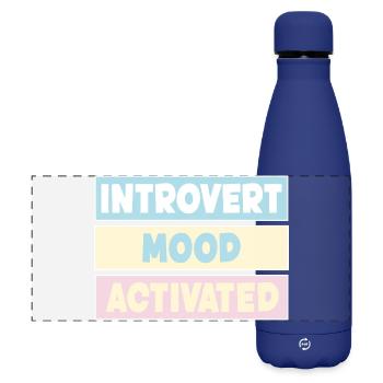 Introvert - Matte Panoramic Thermal Bottle 500 ml - dark blue  - Front