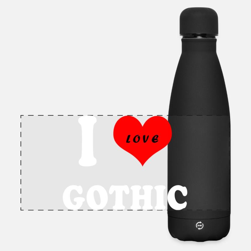 I Love Gothic - Matte Panoramic Thermal Bottle 500 ml - black