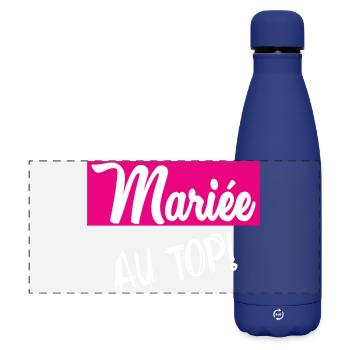 HOCHZEIT - Matte Panorama Isolierflasche 500 ml - Dunkelblau  - Vorne