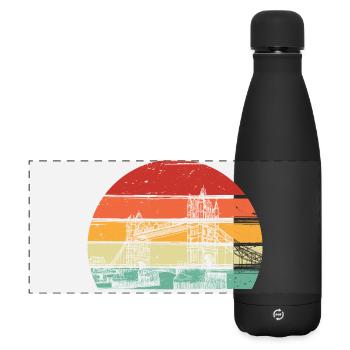 Retro Sunset Circle - Matte Panoramic Thermal Bottle 500 ml - black - Front