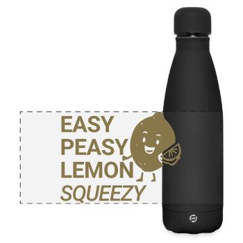 Easy Peasy Lemon Squeezy - Matte Panorama Isolierflasche 500 ml - Schwarz - Vorne