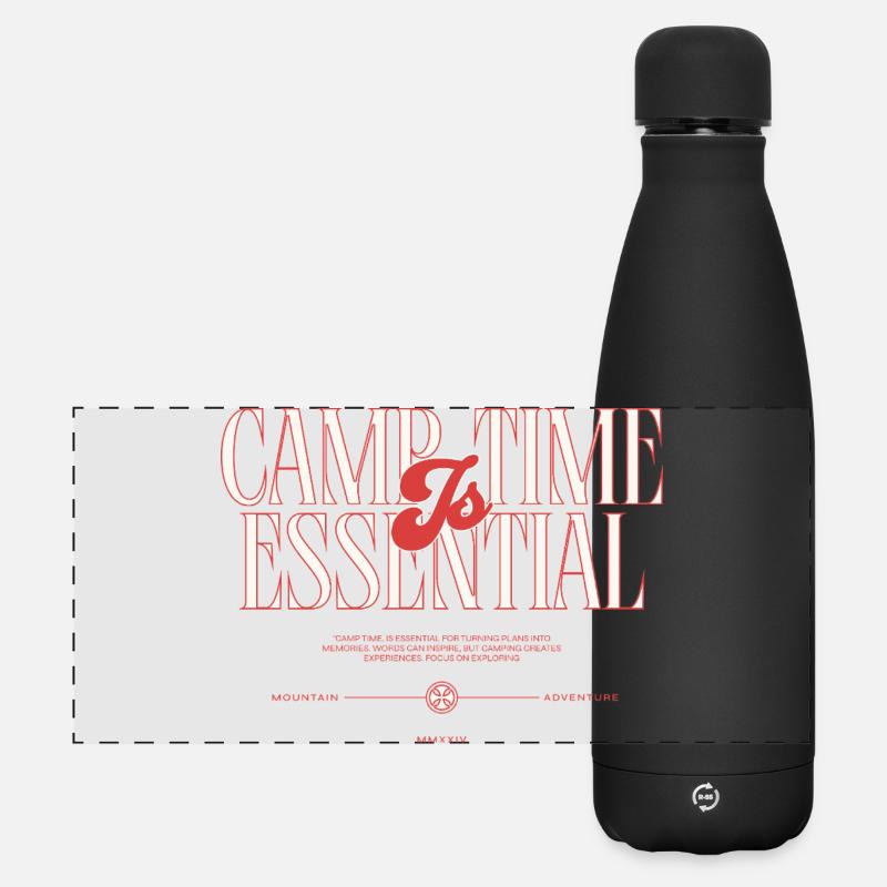 Camptime & Essential Adventure Design - Matte Panoramic Thermal Bottle 500 ml - black