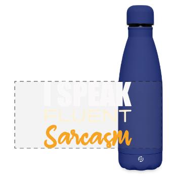 Je parle couramment le sarcasme - Gourde isotherme panoramique mate 500 ml - bleu foncé  - Devant