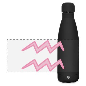 Wassermann Tierkreiszeichen Pastellrosa - Matte Panorama Isolierflasche 500 ml - Schwarz - Vorne